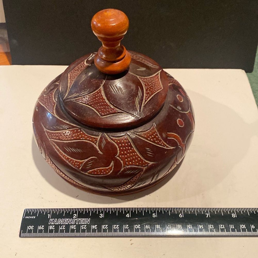 Vintage Haitian Wooden Carved Bowl